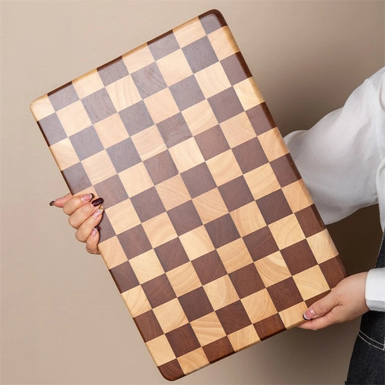 Planche à Découper Bois Motif Damier – 3 Tailles, 2,8 cm