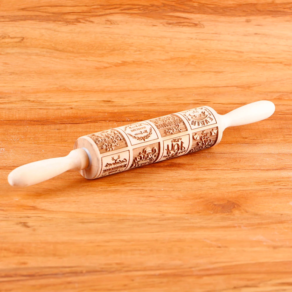 outil en bois décoratif pour pâtisserie de Noël