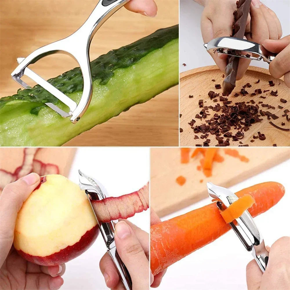 éplucheur ergonomique avec lame dentée