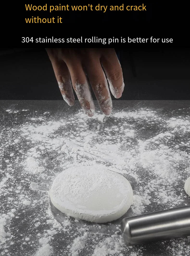 Rouleau à pâtisserie en acier inoxydable de 40 cm - Résistant et facile à nettoyer