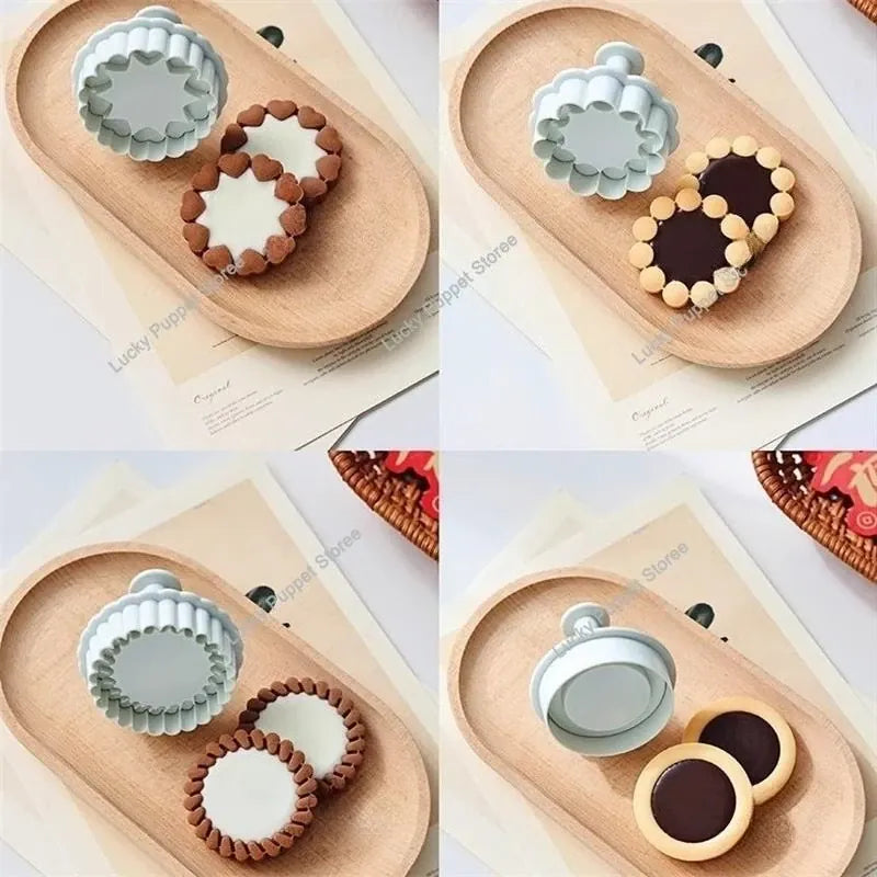Emporte-pièce en silicone pour biscuits en forme de fleur - 3 pièces emportepieces