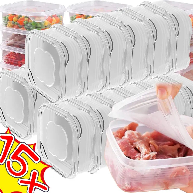 Boîte de Conservation Rangement Frigo | 15 Pièces Hermétiques