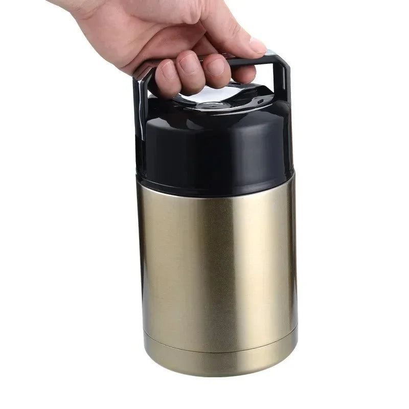 Thermos Alimentaire Inox — Isotherme 24h avec Pochette et Couverts