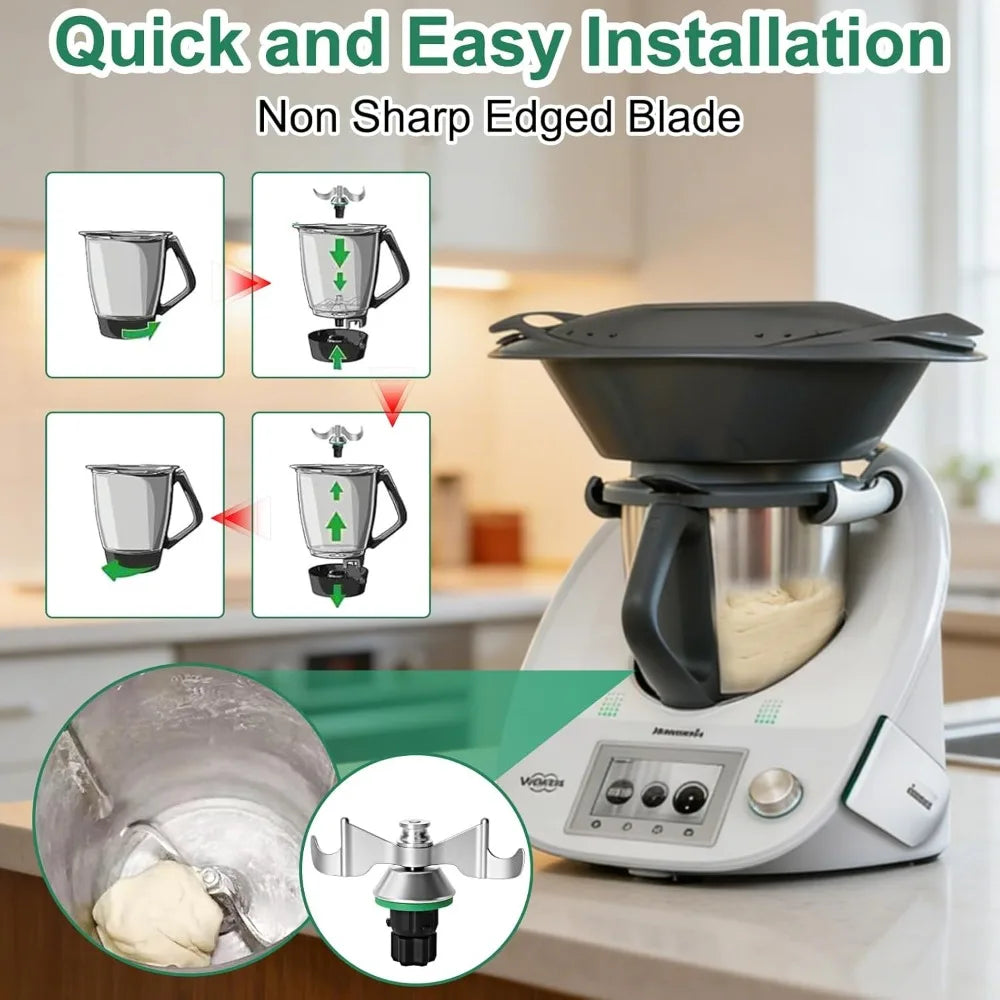 Couteau Pétrin Thermomix TM5 / TM6 / TM7 Inox – Lame à Pâte à Bords Émoussés