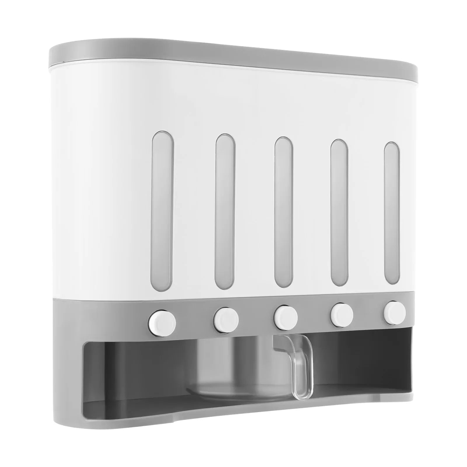 Distributeur Céréales Murale 5 Compartiments en Plastique Empilable