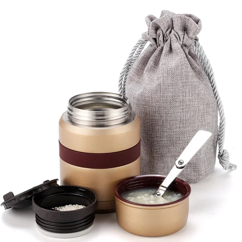 Thermos Alimentaire Isotherme 350ML500ML Inox avec Conteneurs