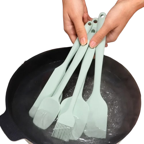 Set Spatules Silicone 6 Pièces Résistantes à la Chaleur pour Cuisine