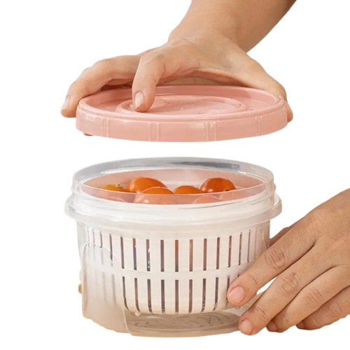 Boîte de Rangement Frigo Hermétique 700ml avec Grille Égouttoir