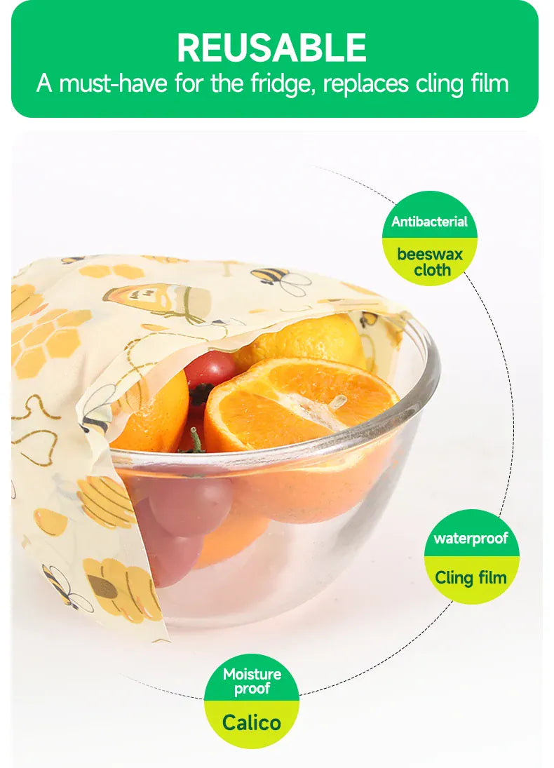 Film Alimentaire Réutilisable en Cire d'Abeille - Rouleau 52"x14" far