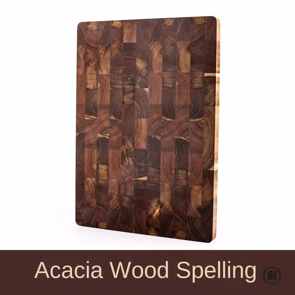 Planche à Découper Acacia Grain de Bout 32 × 22 cm — Double Face Anti-Fissure