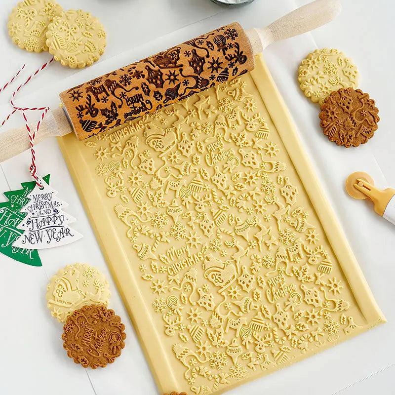 rouleur en bois pour biscuits personnalisés