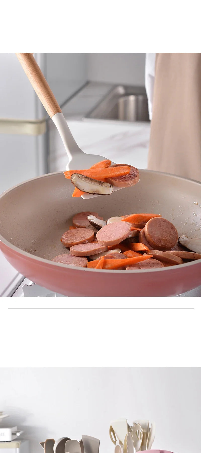 ustensiles de cuisine antidérapants en silicone
