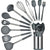 Set d'Ustensiles de Cuisine en Silicone avec Support Rotatif 360° - 12 pièces