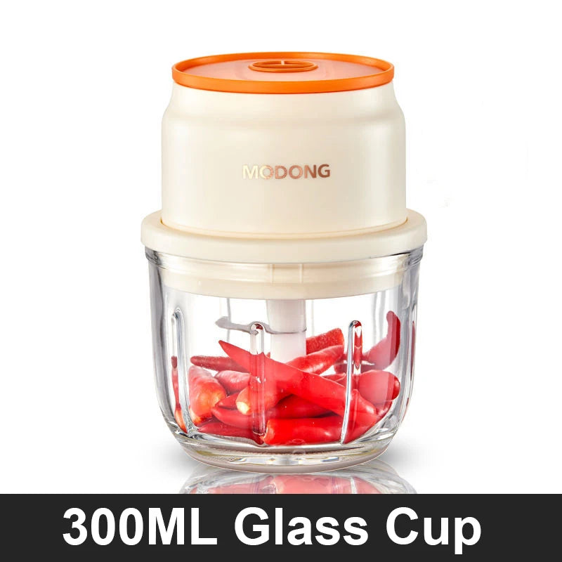 Hachoir Électrique Rechargeable 45W — Bol en Verre 150 / 250 / 300 ml