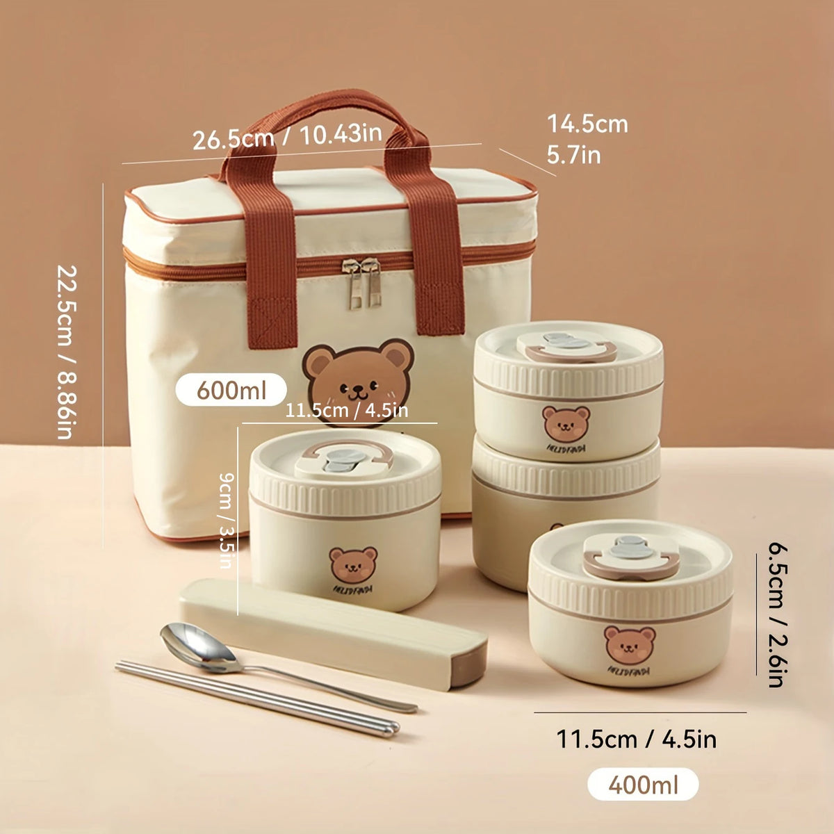 Ensemble de 2 Lunchbox cylindriques isothermes pour enfants (1 litre)
