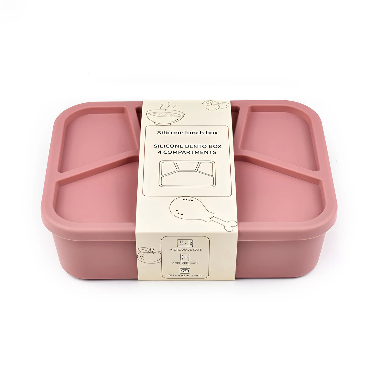 boîte à repas en silicone avec quatre espaces