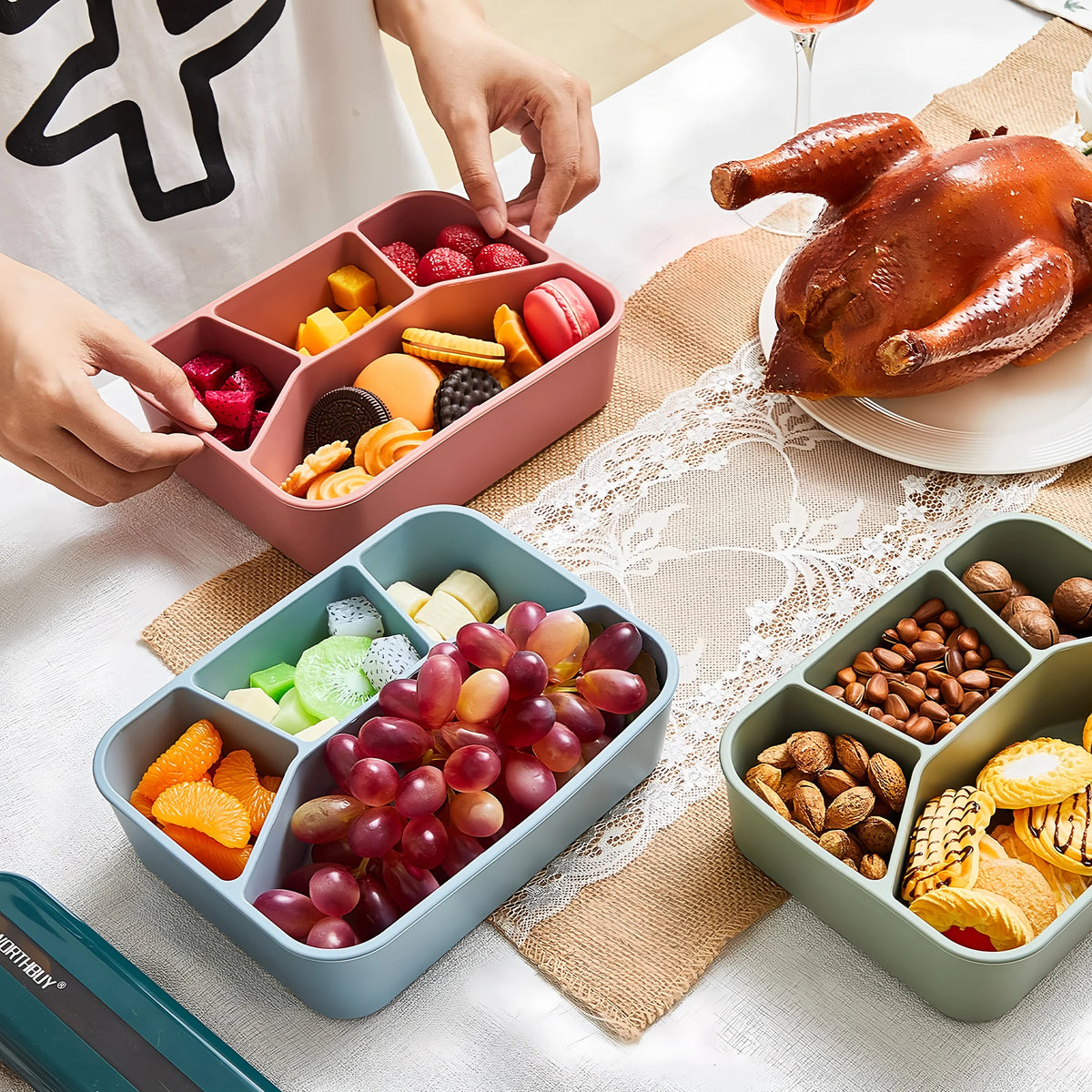 bento compartimenté pour les repas équilibrés