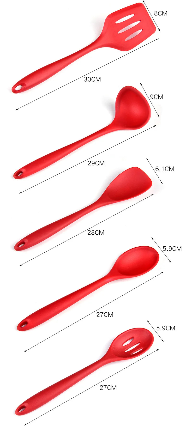 outils de cuisine résistants à la chaleur en silicone
