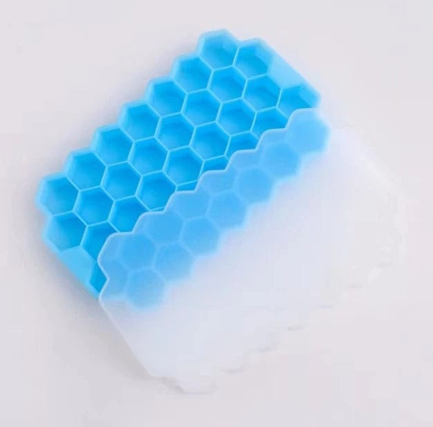 Bac à glaçons en silicone réutilisable 37 compartiments en nid d'abeilles Blue