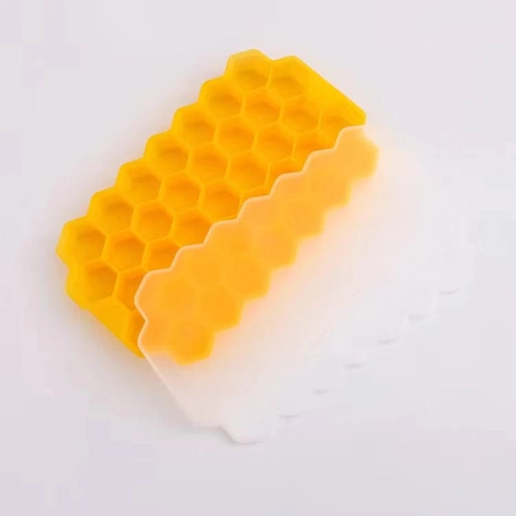 Bac à glaçons en silicone réutilisable 37 compartiments en nid d'abeilles Orange