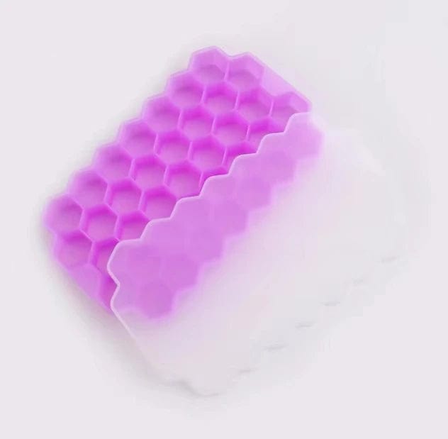 Bac à glaçons en silicone réutilisable 37 compartiments en nid d'abeilles Purple