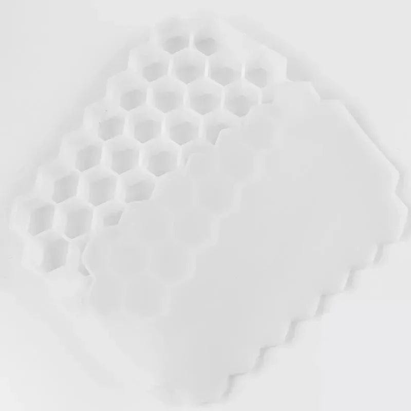 Bac à glaçons en silicone réutilisable 37 compartiments en nid d'abeilles White