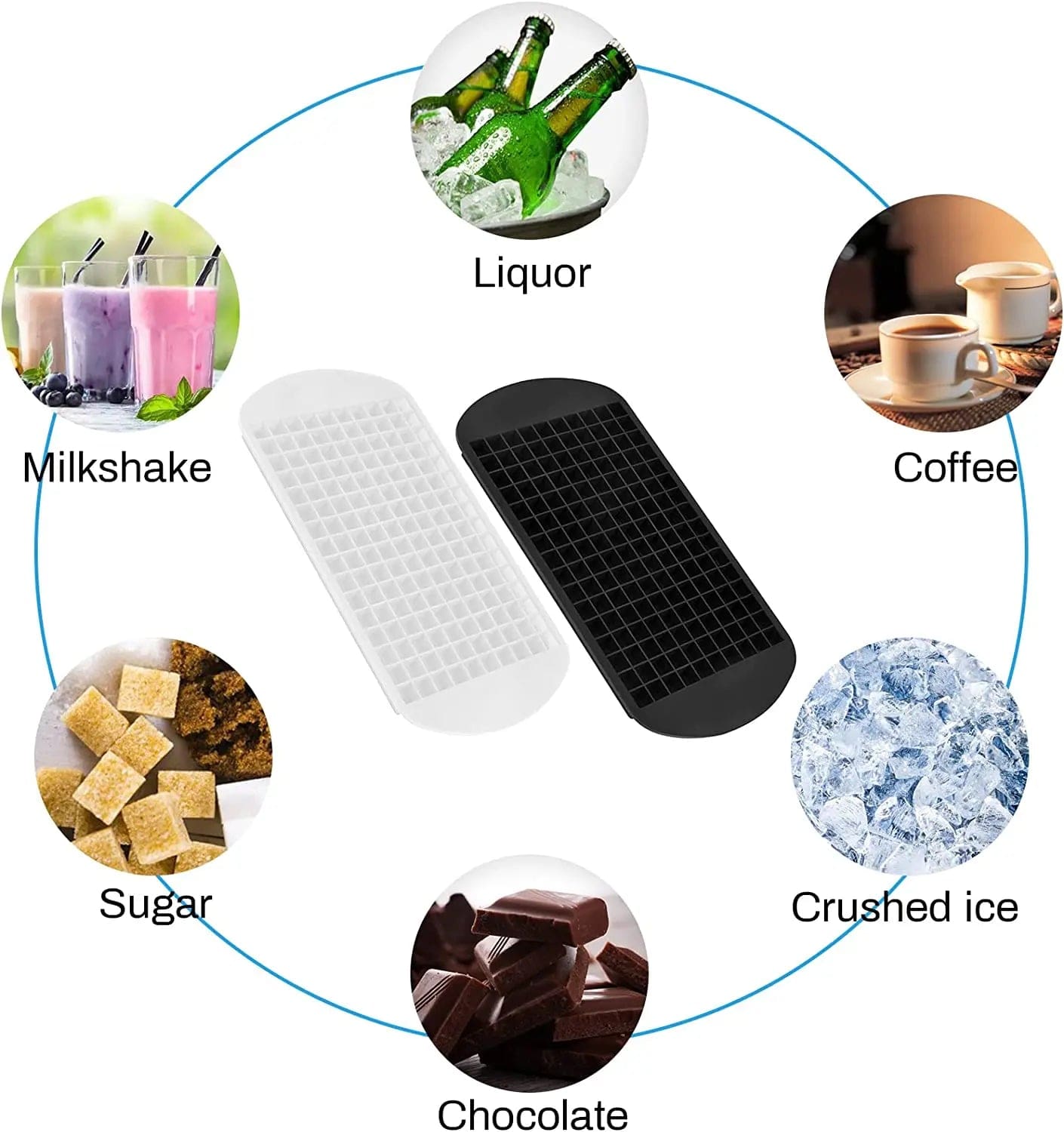 Bac à glaçons mini silicone 160 grilles - Fabrication de glaçons - Barbecue, Cocktail, Rafraîchissant