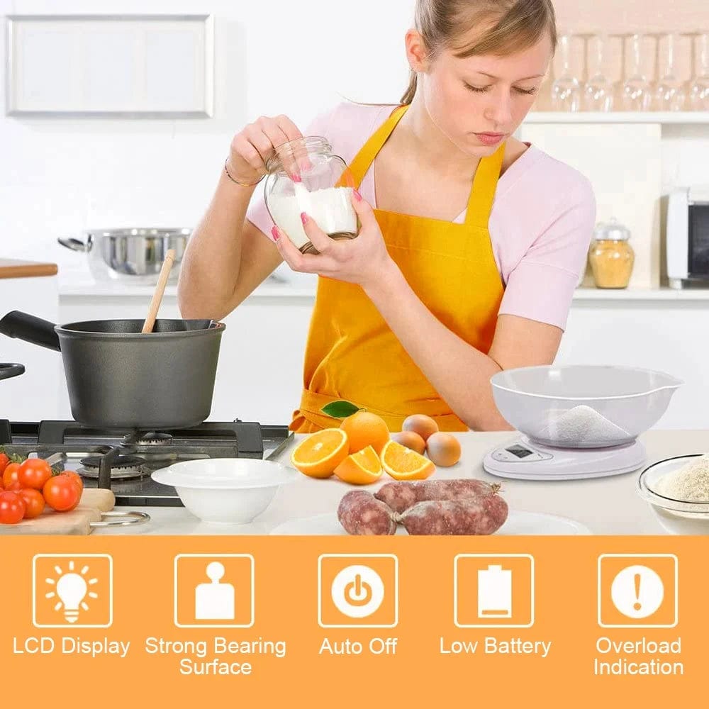 Balance de Cuisine Numérique 5kg/1g à LED