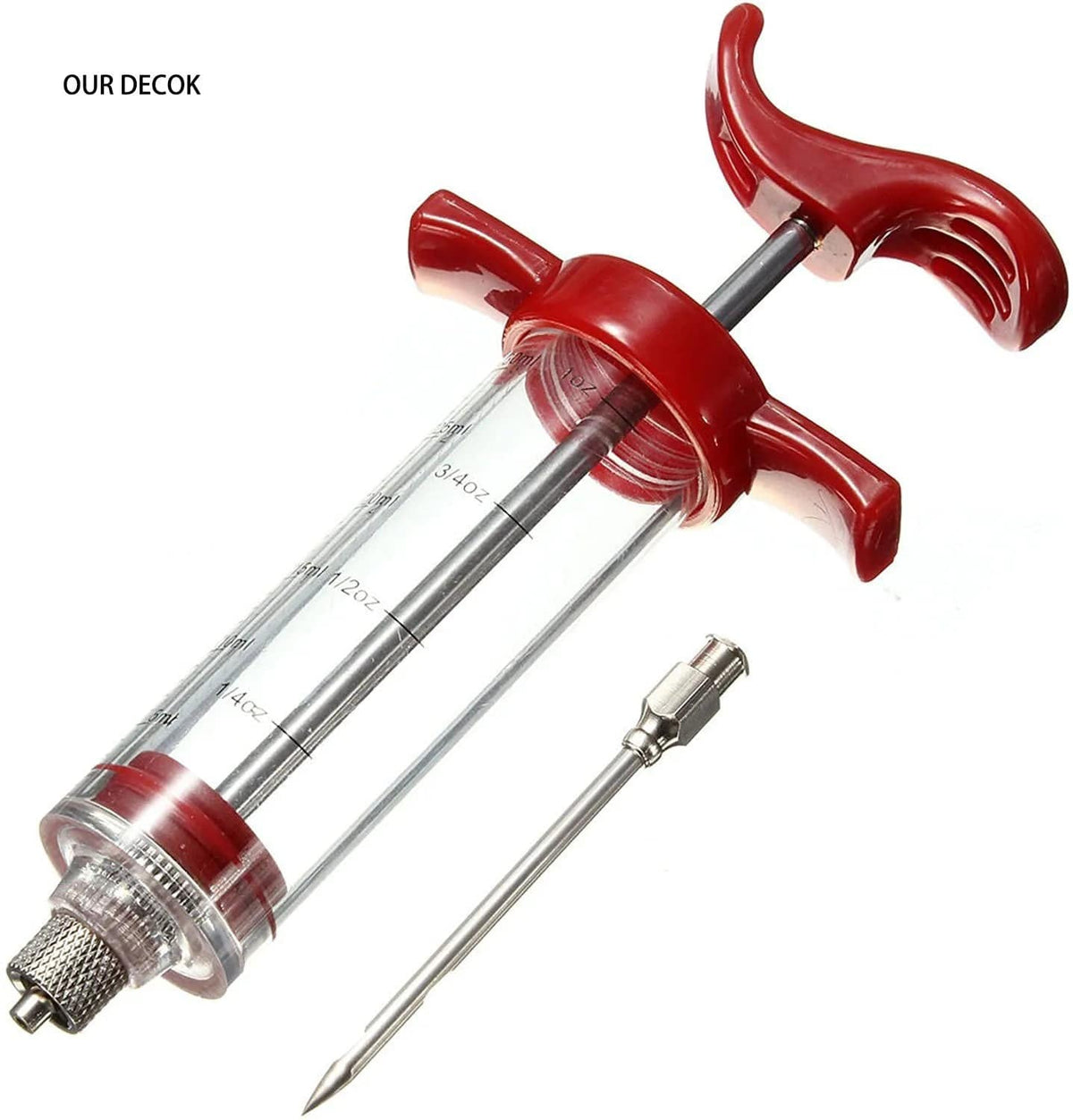 Barbecue BBQ Tools Set Grill Syringe Kitchen Accessories Sauce Injector Roast Needle Party Supply Home Supplies Red