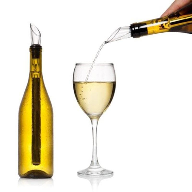 Bâton Refroidisseur à Vin En Acier Inoxydable - Refroidit Rapidement, Compatible Toutes Bouteilles, Avec Poignée Bois