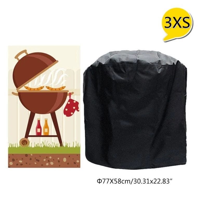 Black Waterproof Rain BBQ Cover Outdoor Grill Cover Weber Heavy Duty Barbacoa Anti Dust Rain Gas Charcoal Electric BBQ Cover 3xs