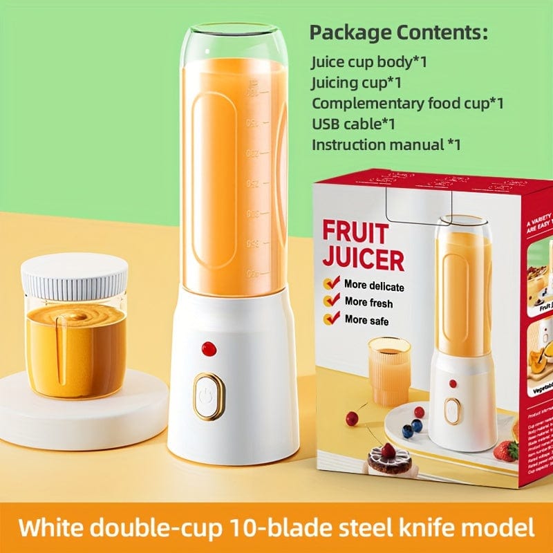 Blender Multifonction USB Rechargeable : Juicer Fruits, Légumes, Glace, Smoothie White
