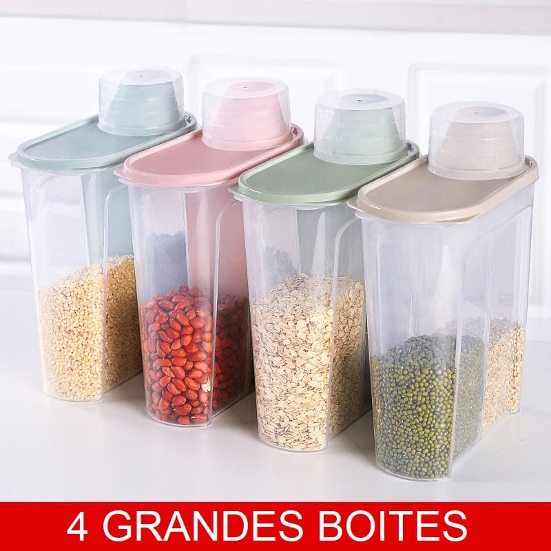 Boites de conservation des ingrédients 4 grandes boites