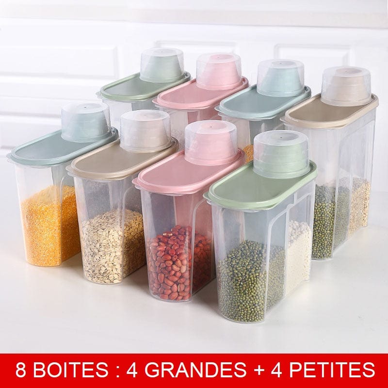 Boites de conservation des ingrédients 8 boites : 4 grandes + 4 petites