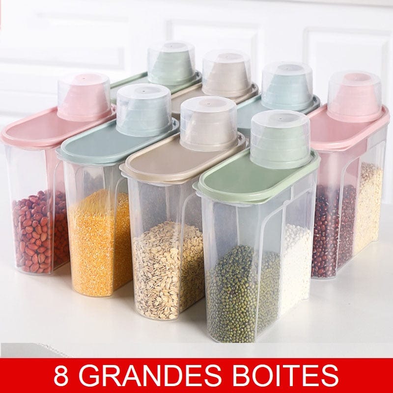 Boites de conservation des ingrédients 8 grandes boites