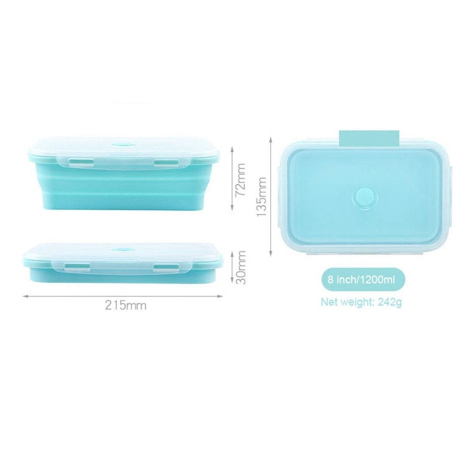 Set De 4 Boîtes De Conservation Pliables En Silicone - Hermétiques, Sans BPA, 350 à 1200 Ml, Gain De Place