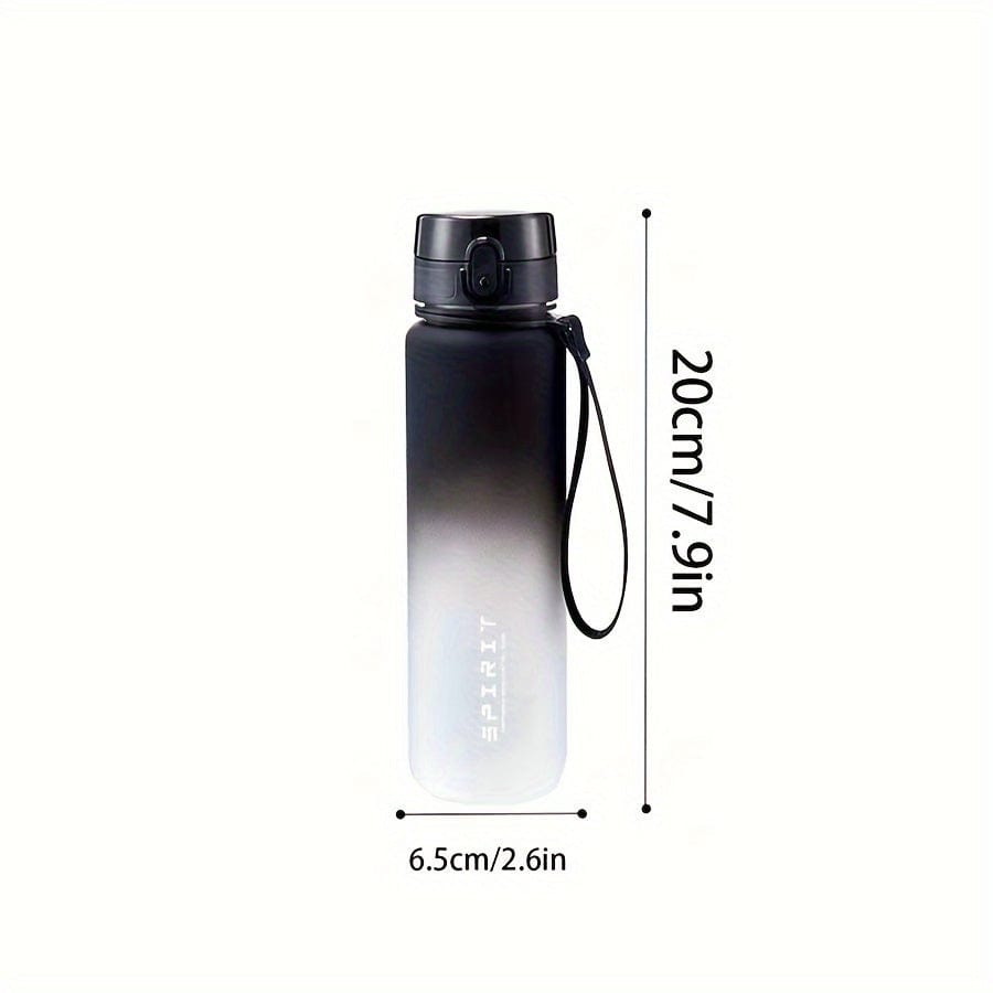 Bouteille d'eau Sportive en Plastique 500ml - Anti-Fuite - Pour Camping, Randonnée, Fitness - Cadeau Anniversaire Black And White Gradient / 500ml