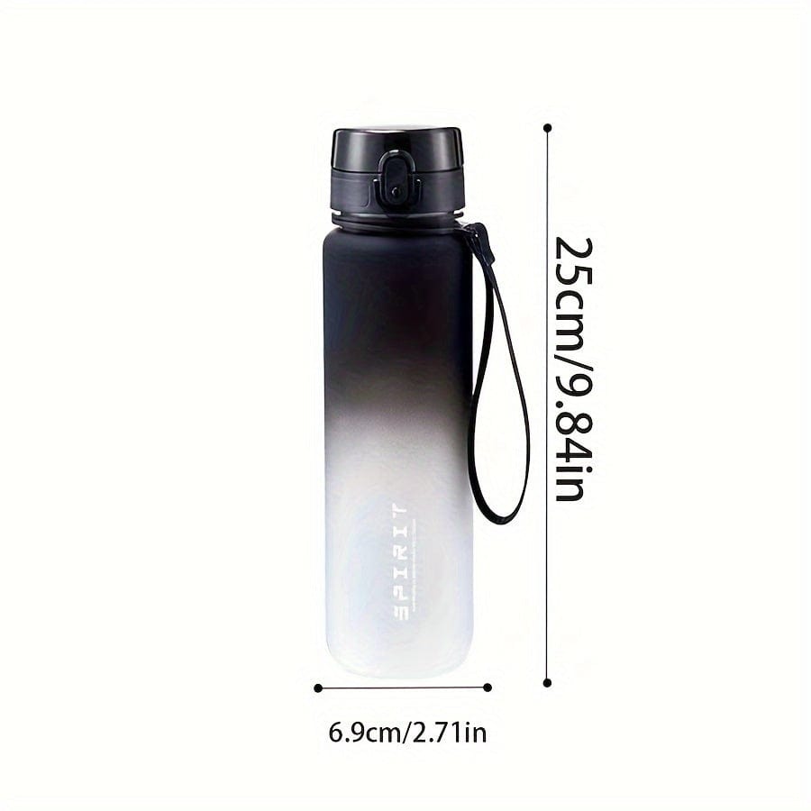 Bouteille d'eau Sportive en Plastique 500ml - Anti-Fuite - Pour Camping, Randonnée, Fitness - Cadeau Anniversaire Black And White Gradient / 650ml