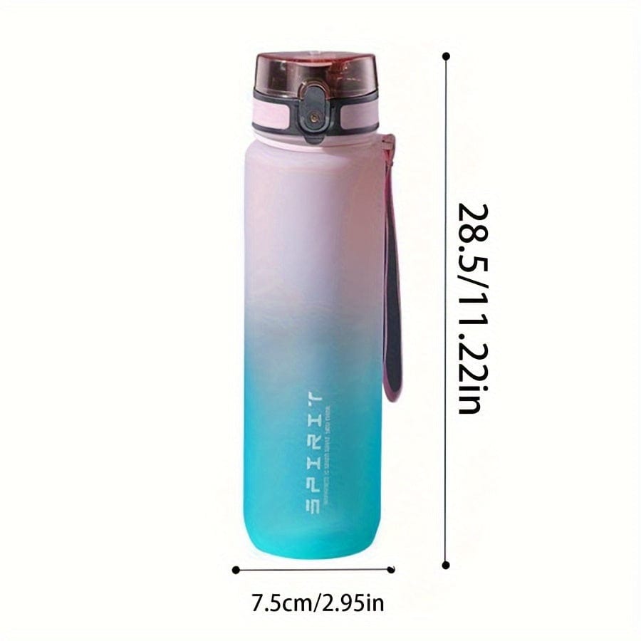 Bouteille d'eau Sportive en Plastique 500ml - Anti-Fuite - Pour Camping, Randonnée, Fitness - Cadeau Anniversaire Pink Cyan Gradient / 1000ml