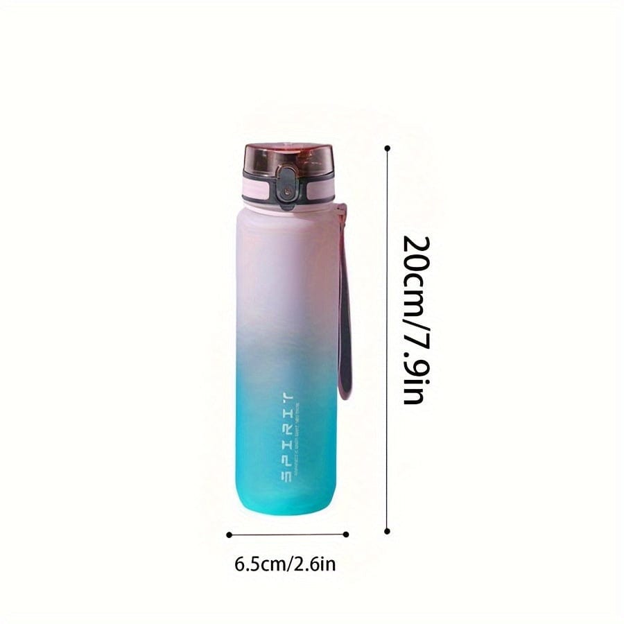 Bouteille d'eau Sportive en Plastique 500ml - Anti-Fuite - Pour Camping, Randonnée, Fitness - Cadeau Anniversaire Pink Cyan Gradient / 500ml