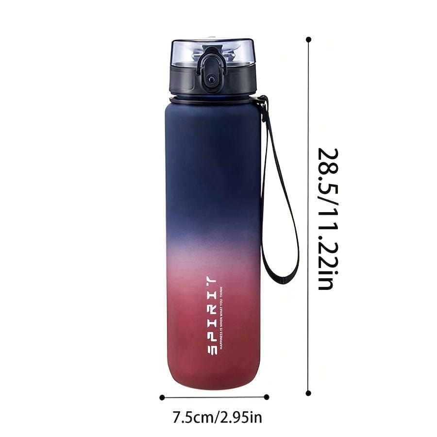 Bouteille d'eau Sportive en Plastique 500ml - Anti-Fuite - Pour Camping, Randonnée, Fitness - Cadeau Anniversaire Purple Red Gradient / 1000ml