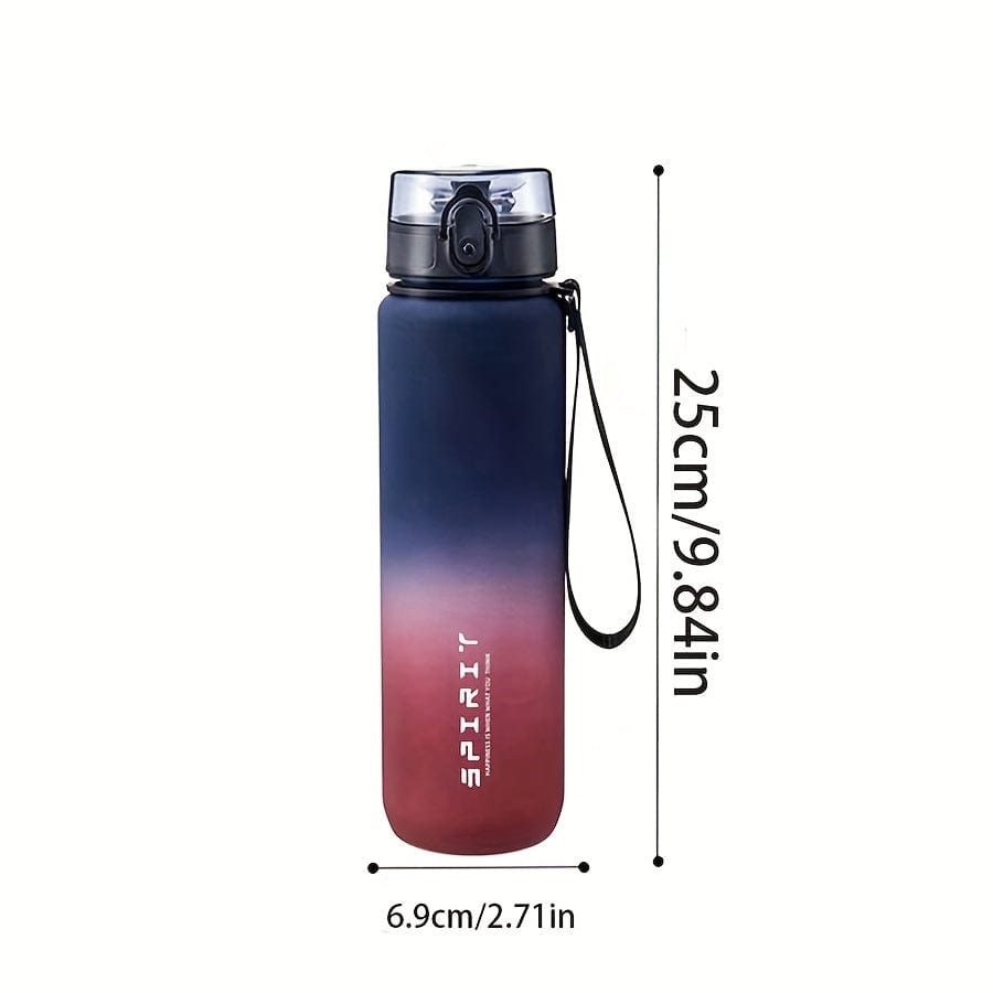 Bouteille d'eau Sportive en Plastique 500ml - Anti-Fuite - Pour Camping, Randonnée, Fitness - Cadeau Anniversaire Purple Red Gradient / 650ml