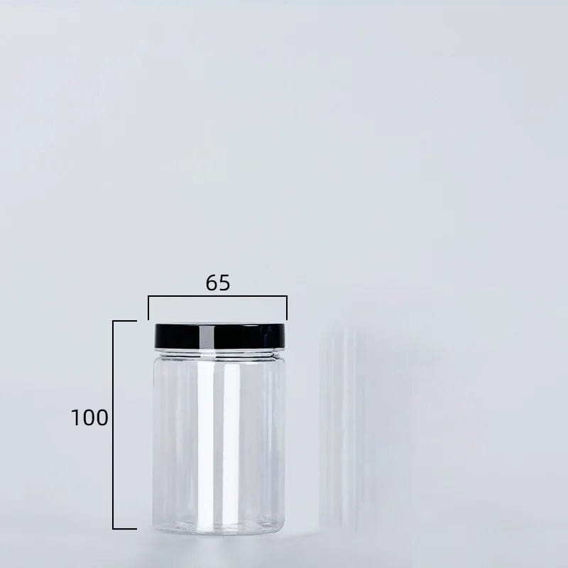 Bouteille de rangement circulaire à couvercle noir 500ml