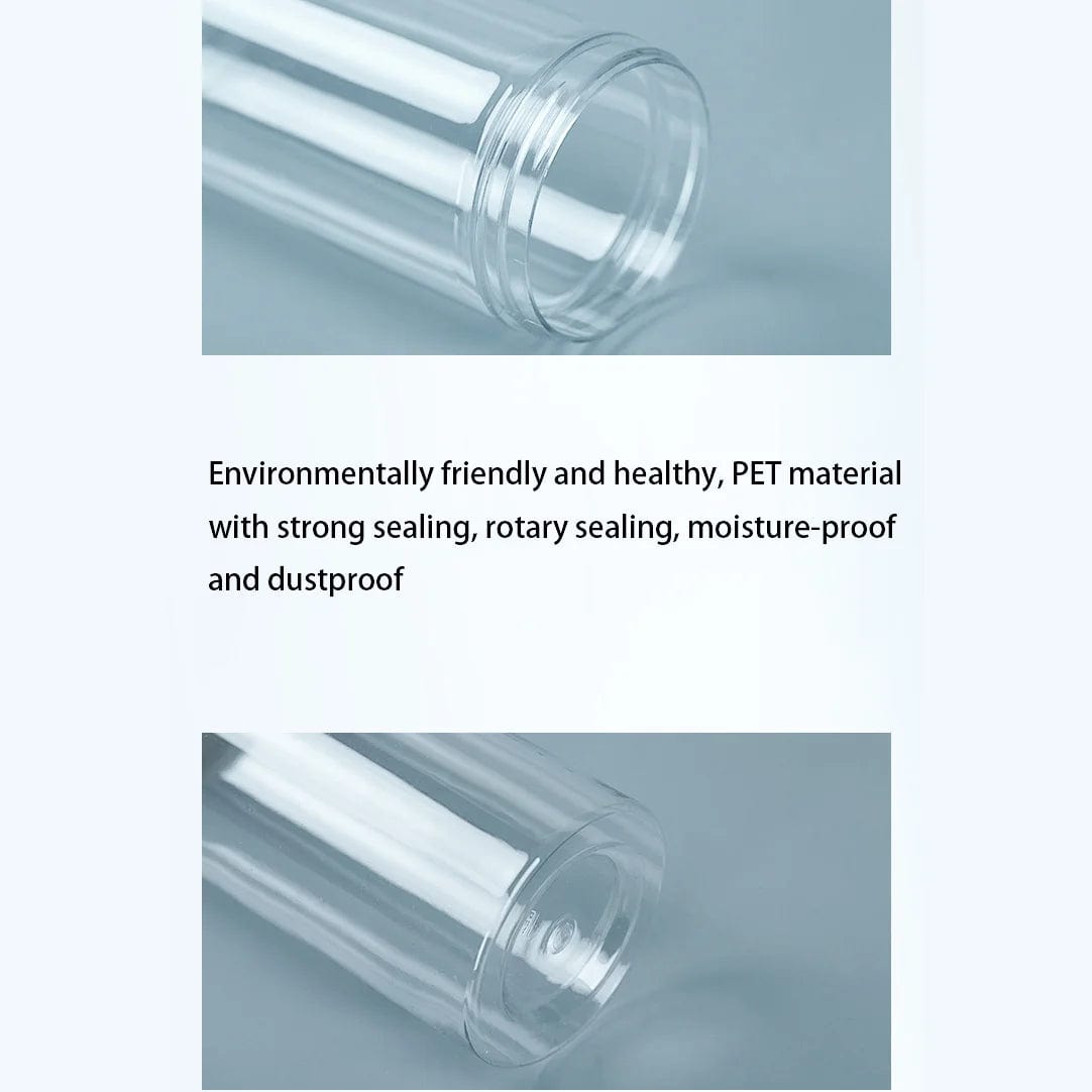 Bouteille de rangement circulaire à couvercle noir