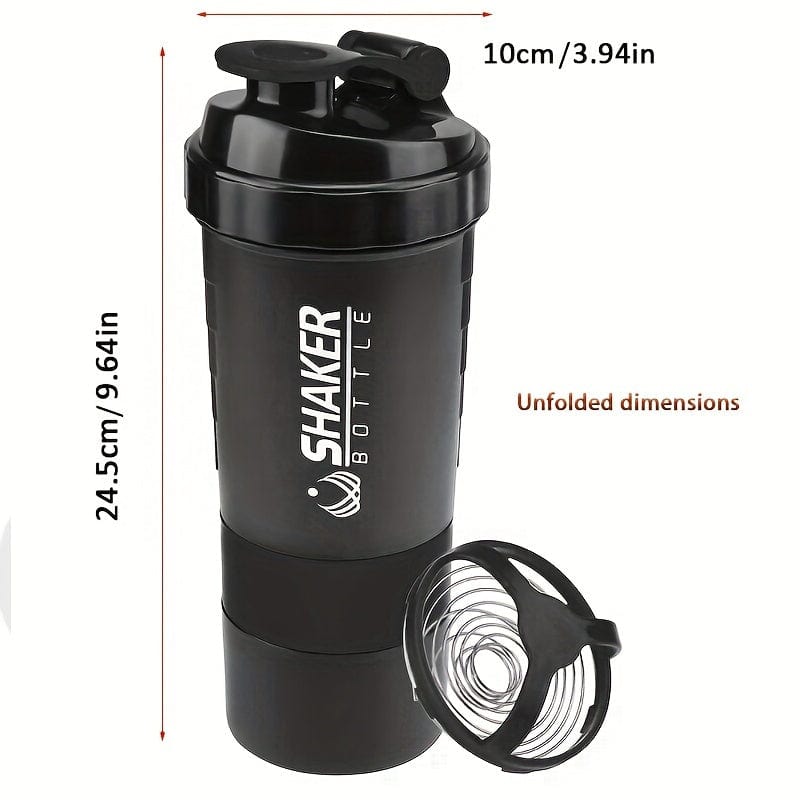 Bouteille Shaker 2 Compartiments Proteine GymHomeAsistantFitness