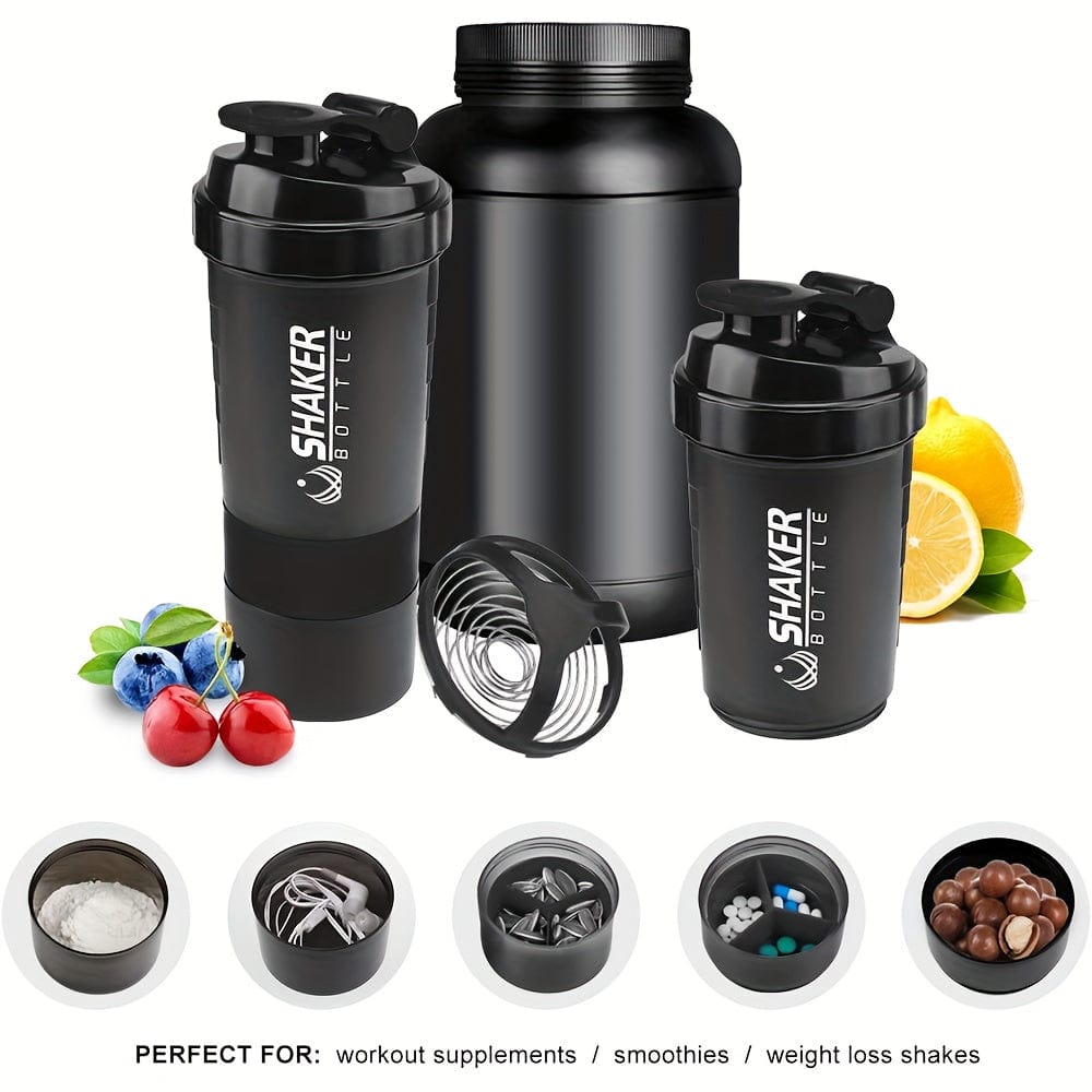 Bouteille Shaker 2 Compartiments Proteine GymHomeAsistantFitness