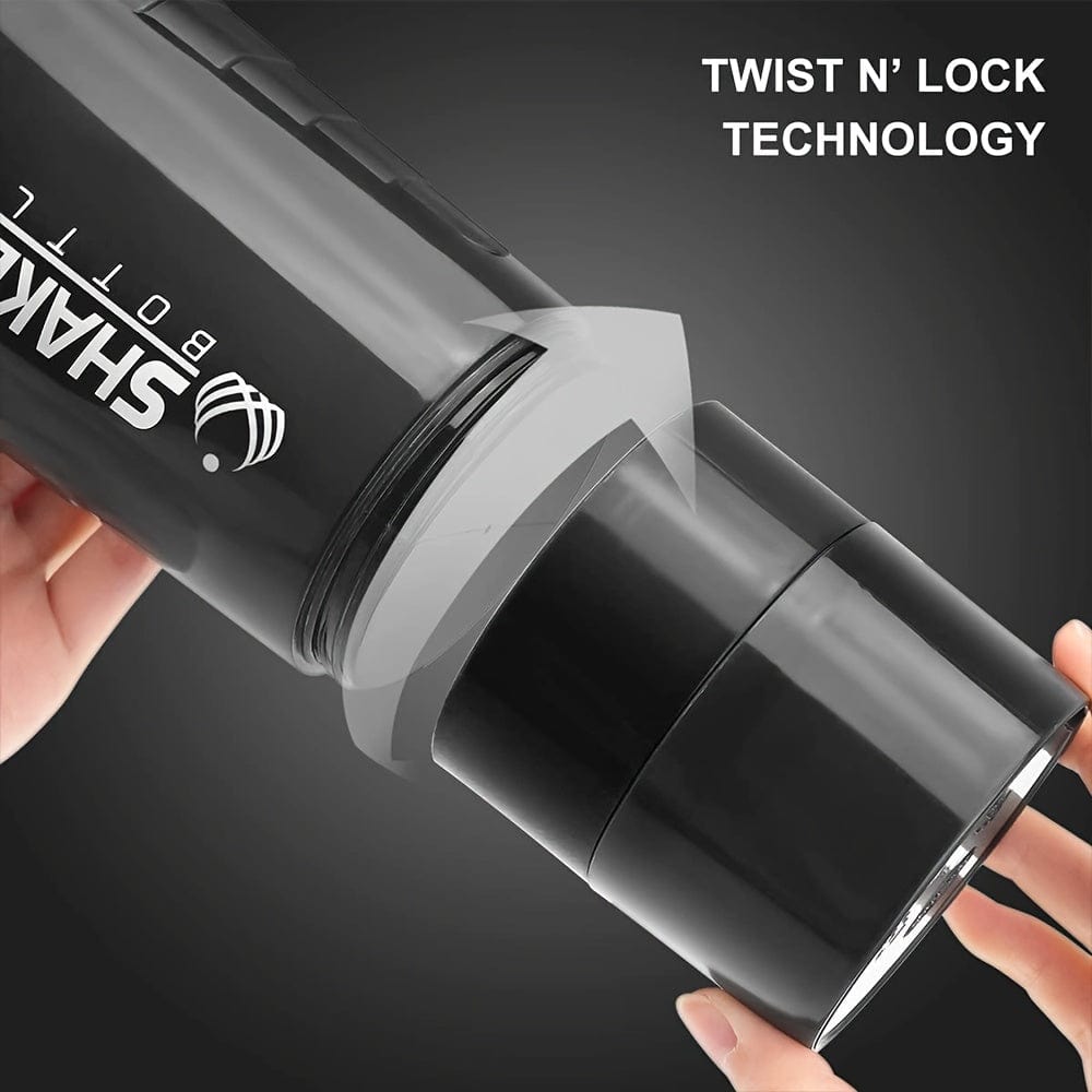 Bouteille Shaker 2 Compartiments Proteine GymHomeAsistantFitness