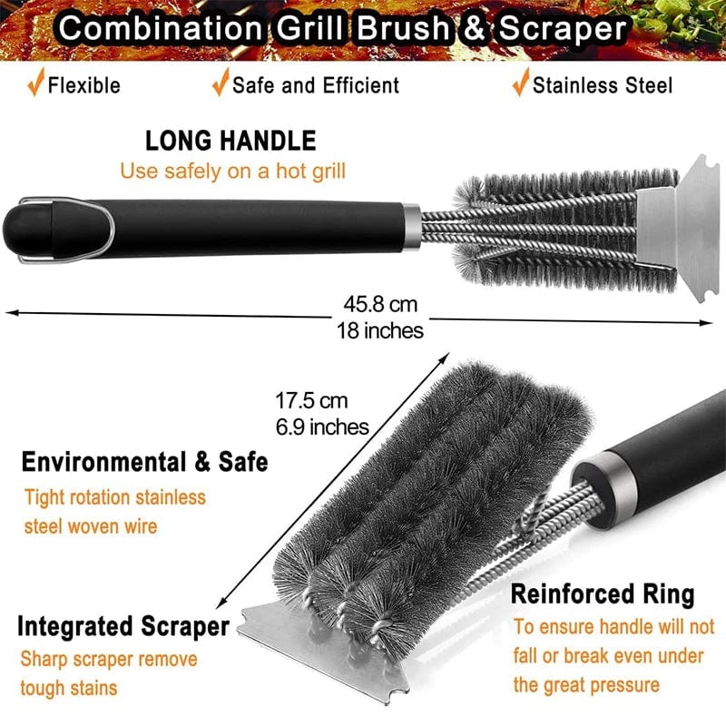 Brosse de Nettoyage pour Grill en Acier Inoxydable 18 Pouces