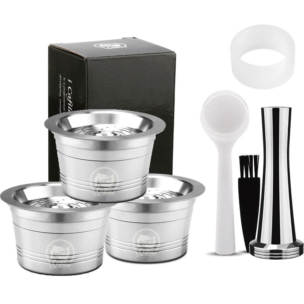 Capsules réutilisables pour Caffitaly, Cafissimo et Tchibo 3 Capsules + 1 tasseur