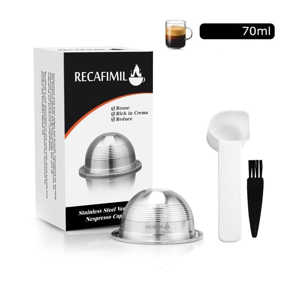 Capsules réutilisables pour Vertuo et Delonghi 1 capsule café court 70 ml
